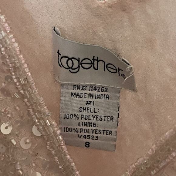 Together Sequins Beaded Top Pink Evening Formal Elegant Fairy Y2K Size 8 - Picture 4 of 5